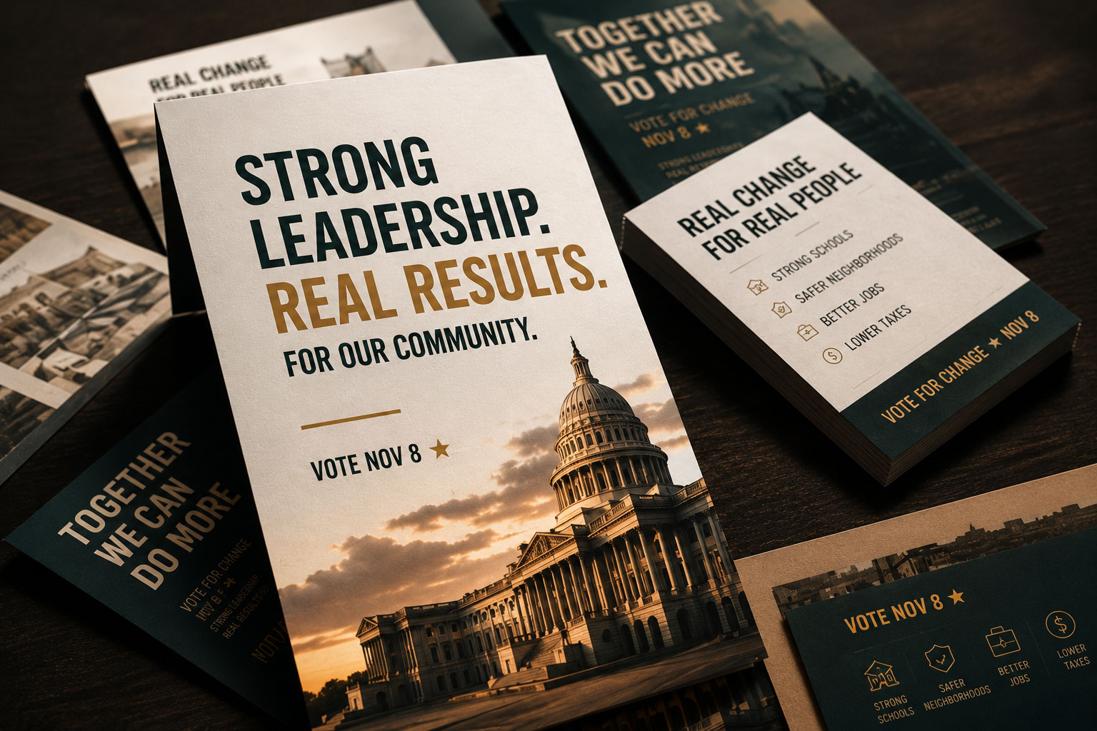 Campaign communication materials — direct mail and print production