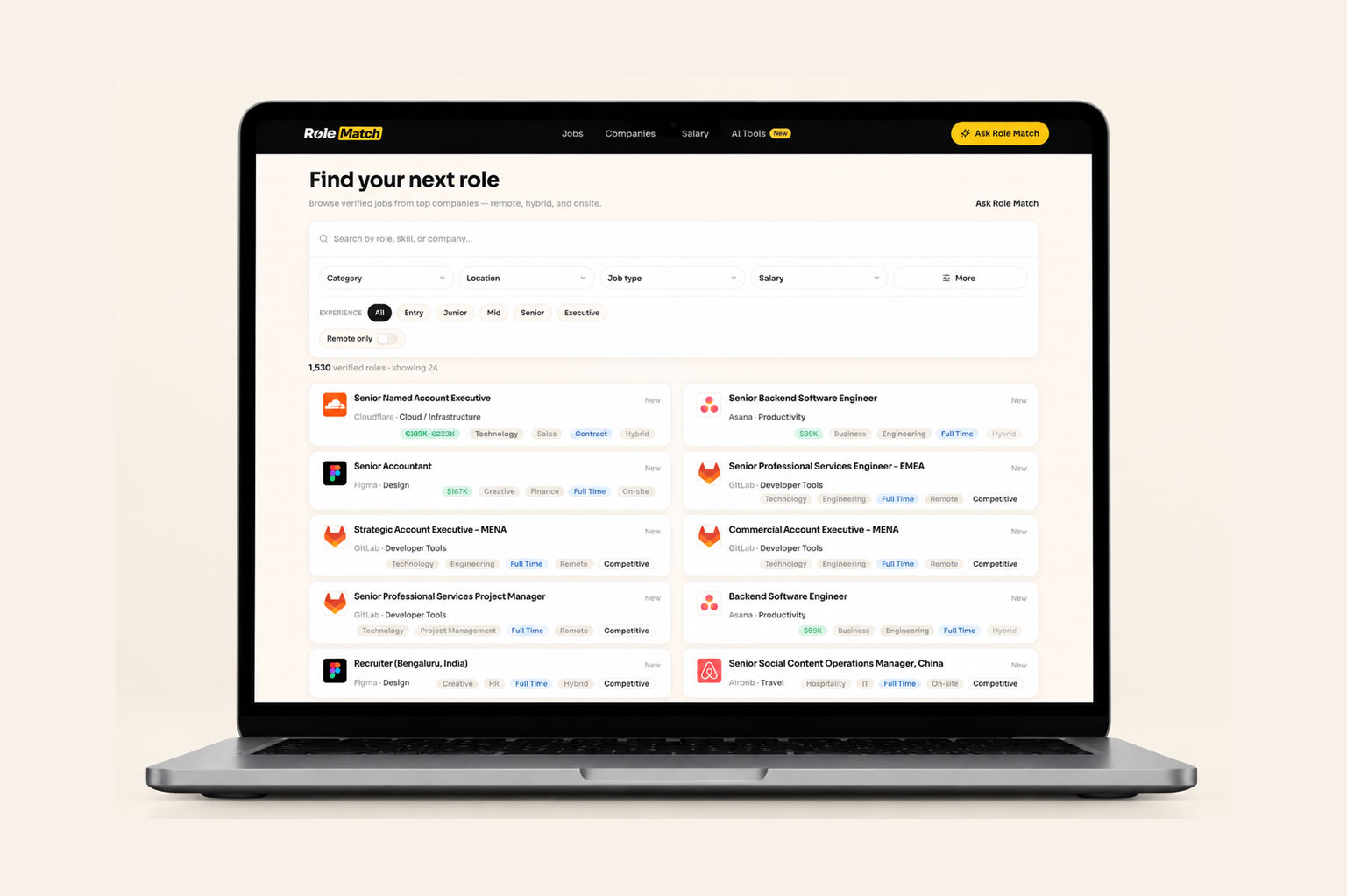 Role Match — AI-powered job discovery on desktop and mobile